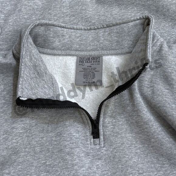 Taylor Swift The Eras Tour Gray Quarter Zip Sweatshirt size 4XL - Picture 7 of 7